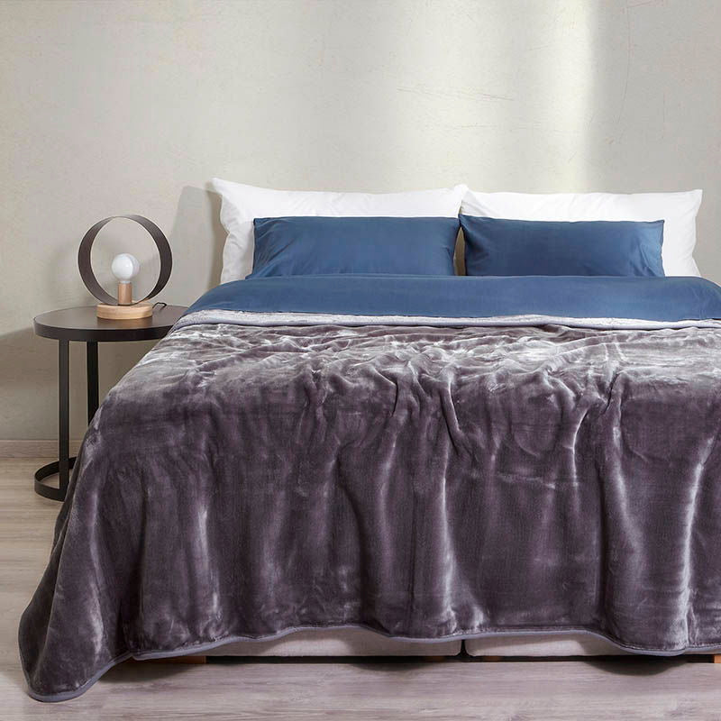 Κουβέρτα Αιγαίον Cloudy 220X240 / Steel Grey