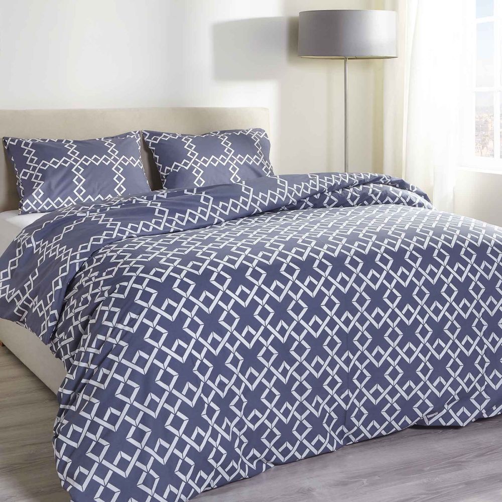 Σετ Παπλωματοθήκη Cannon Cotton Fresh 230X250 / Labyrinth Navy