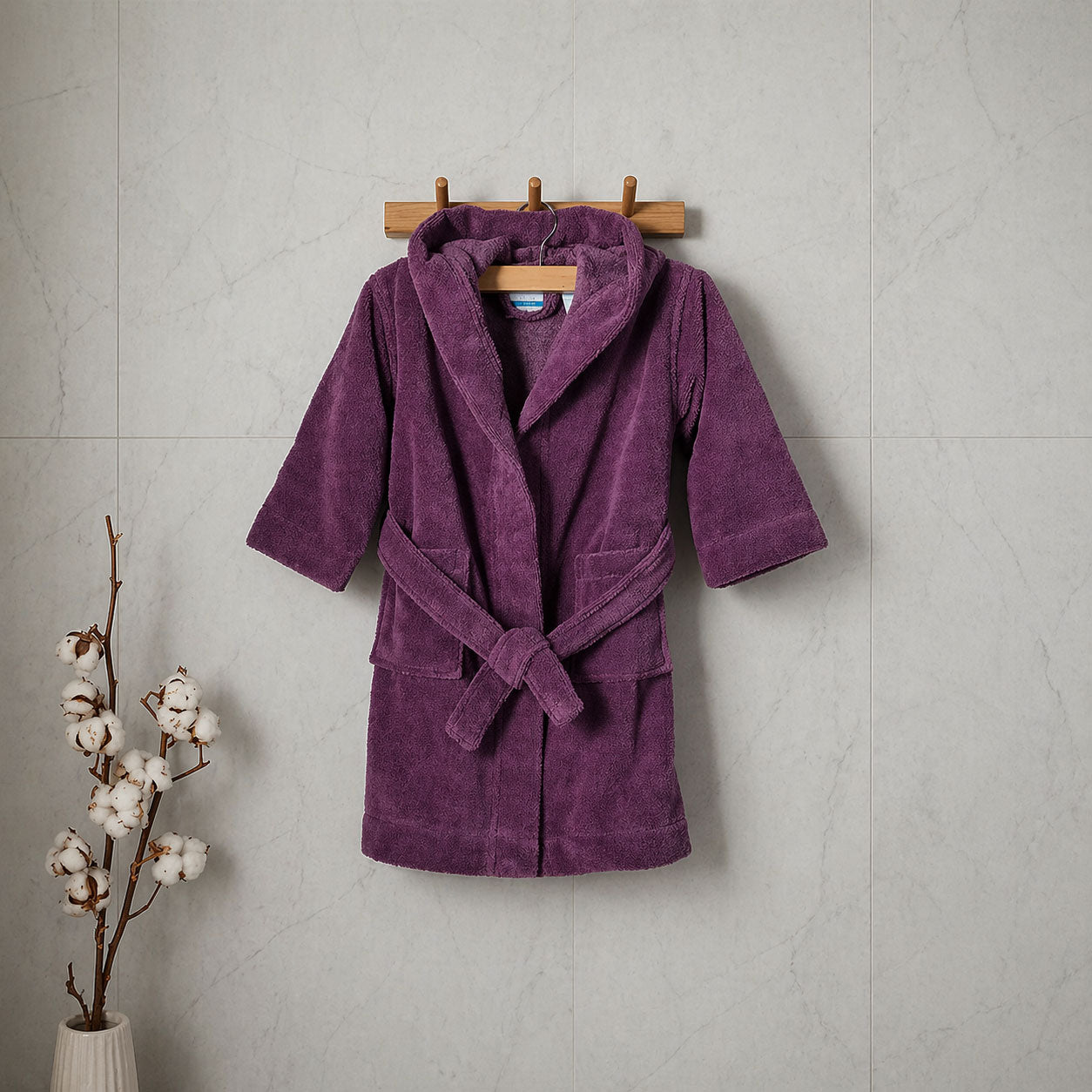 Μπουρνούζι Παιδικό με Κουκούλα Waverly 300gsm 2-4 E Grape Jam