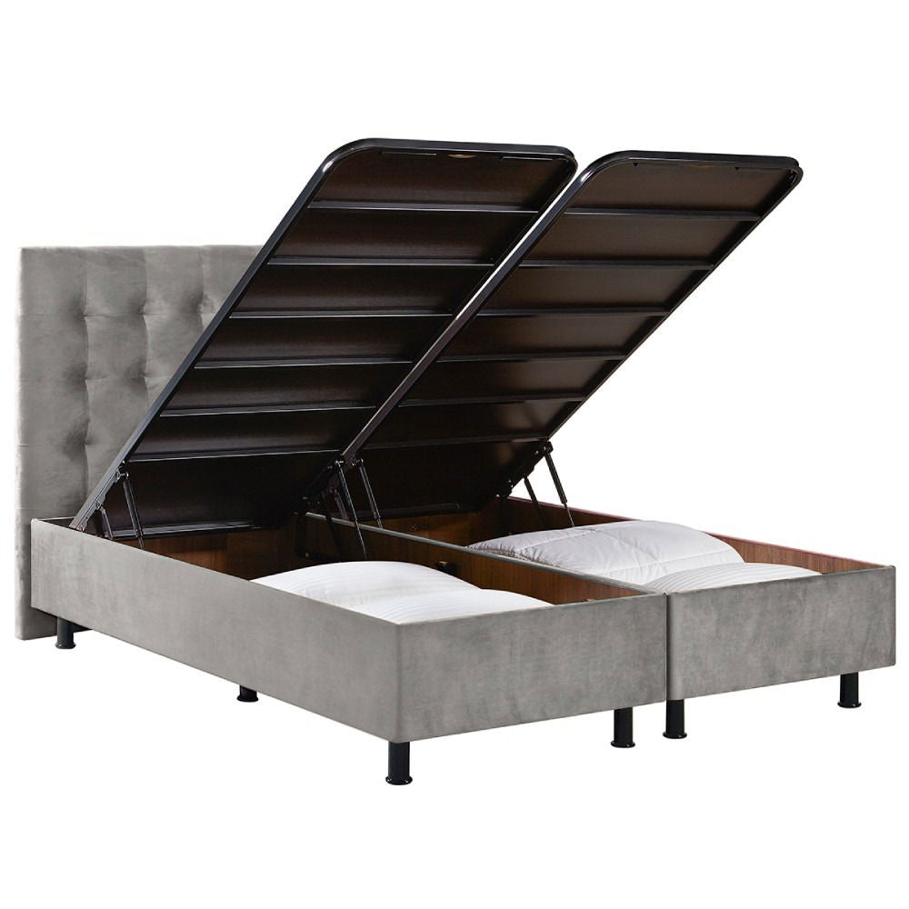 Κρεβάτι με Αποθηκευτικό Χώρο Hauz Nina Malcom 19 Light Grey / 160x200