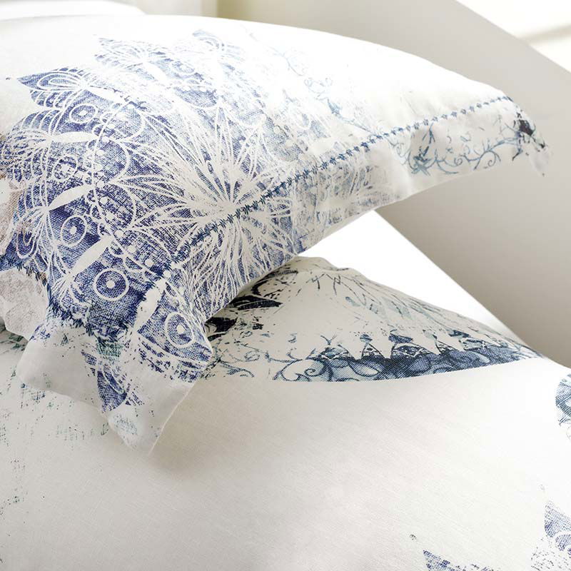 Σετ Παπλωματοθήκη Hauz Limited Edition Hemp 270X250 / Sky Blue-Ecru