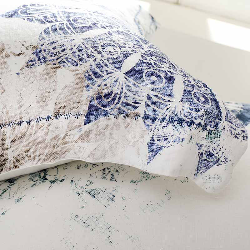 Σετ Παπλωματοθήκη Hauz Limited Edition Hemp 270X250 / Sky Blue-Ecru