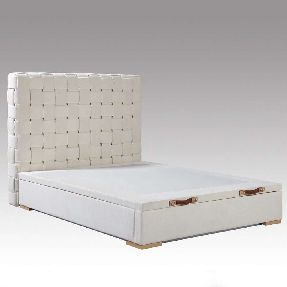 Κρεβάτι με Αποθηκευτικό Χώρο Hauz Veronica Cotton Bar Bone / 160x200
