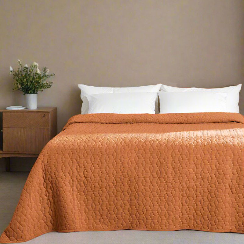 Μονόχρωμο Κουβερλί Chenille Πειραϊκή Πατραϊκή 230X250 / Caramel
