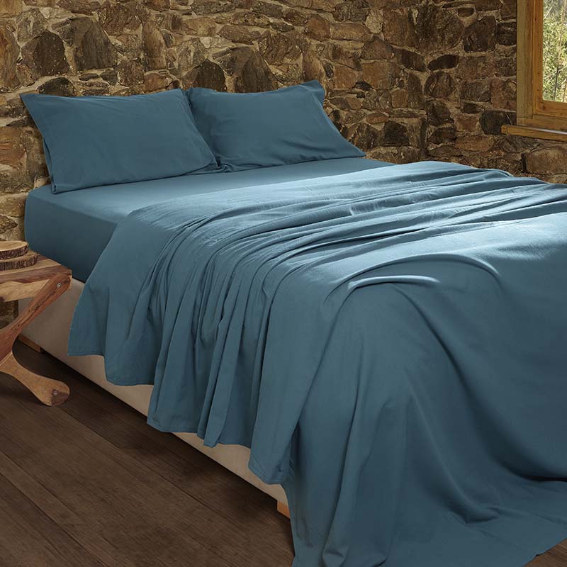 Φανελένιο Σεντόνι Πειραϊκή Πατραϊκή 170X280 / Saxony Blue