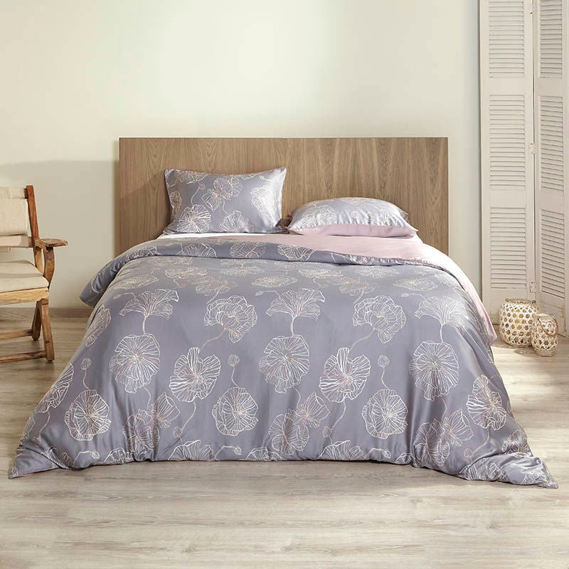 Παπλωματοθήκη Σετ 3τμχ Charisma Tencel 230X250 / Elegant Grey Blossom