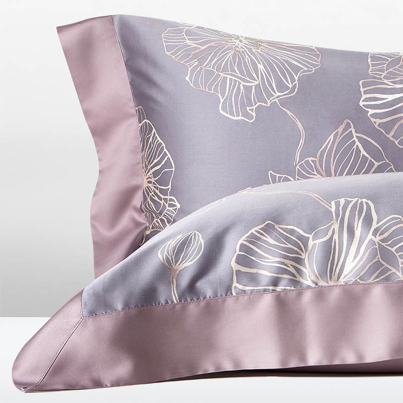 Σετ 2τμχ Εμπριμέ Μαξιλαροθήκες Charisma Tencel 52X78 / Elegant Grey Blossom
