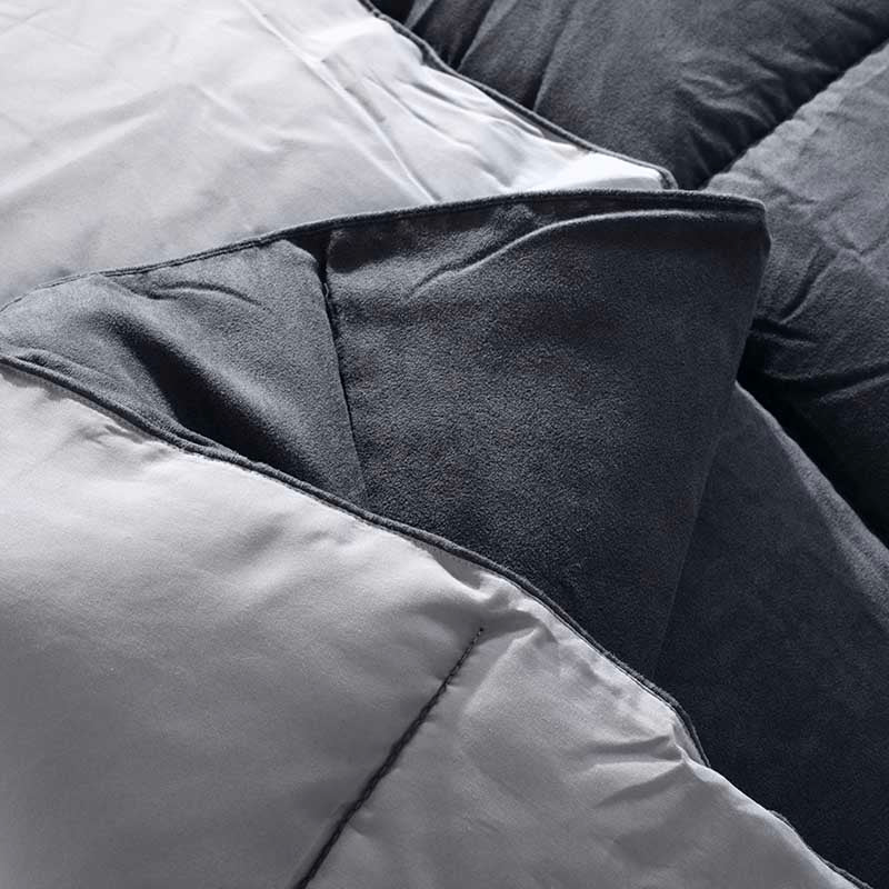 Πάπλωμα Διπλής Όψης Αιγαίον Velvet Touch 220X240 / Dark Grey & Light Grey
