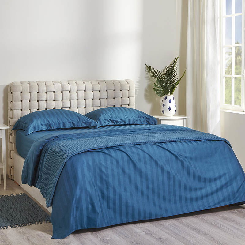 Σετ Σεντόνια Αιγαίον Jacquard Sateen 180X200+40 / Ocean