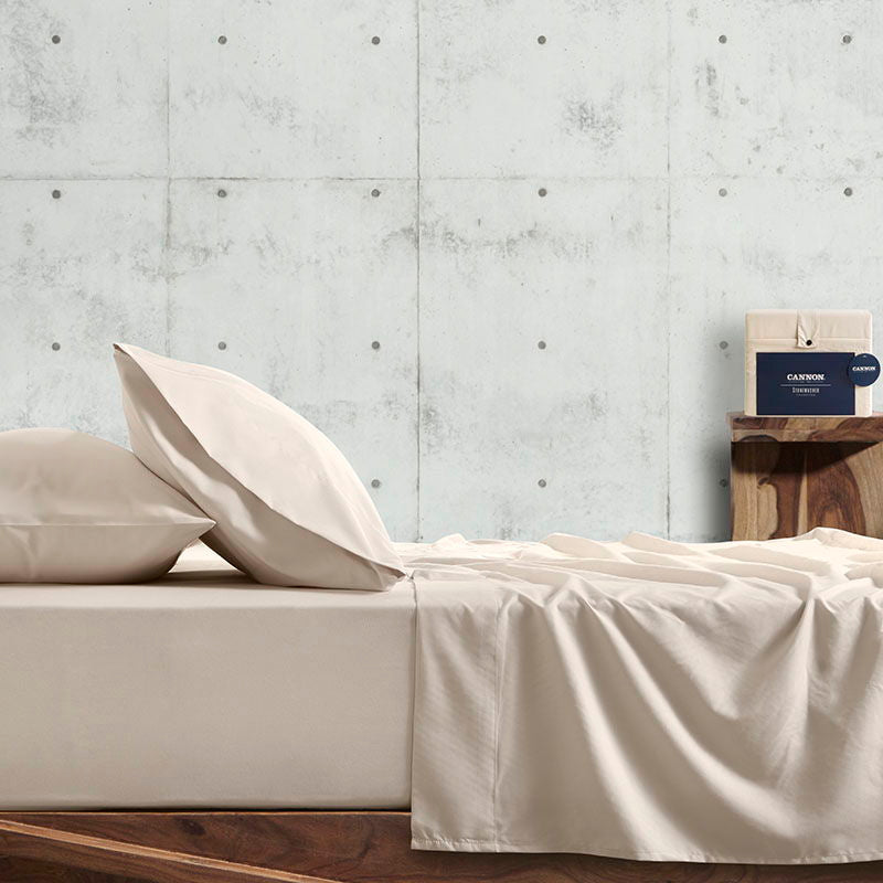 Σετ Σεντόνια με Λάστιχο Cannon Stonewashed 100X200+35 / Cream