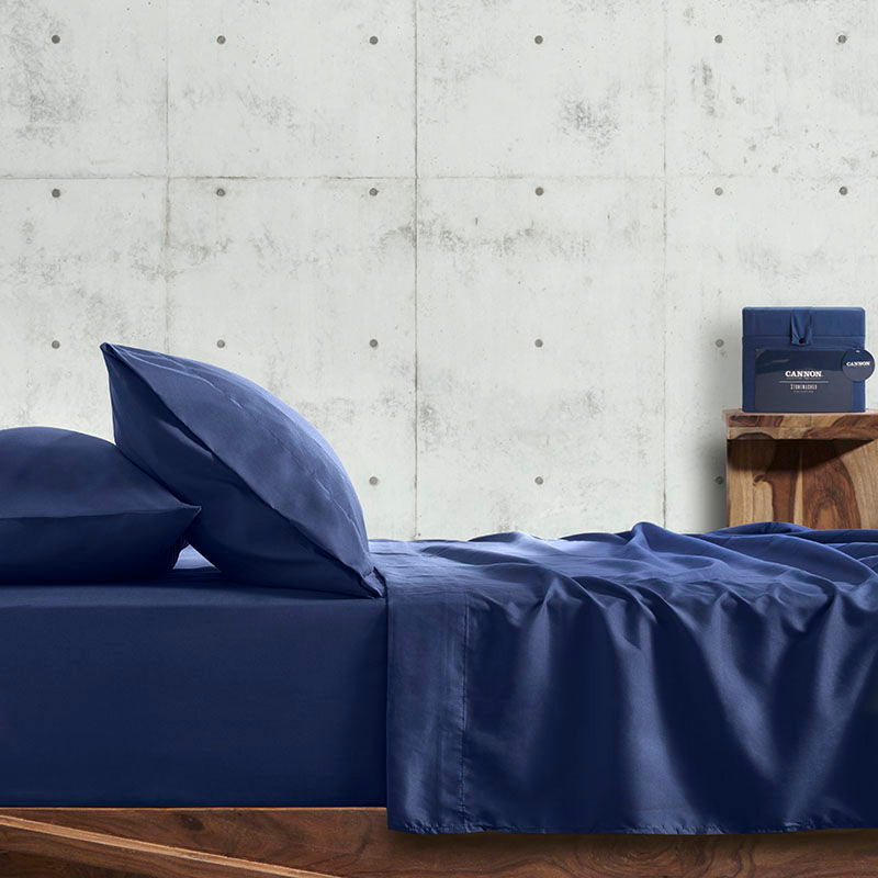 Σετ Σεντόνια με Λάστιχο Cannon Stonewashed 100X200+35 / Navy Peony