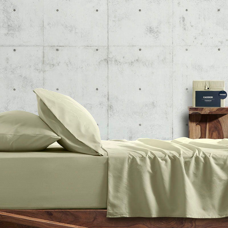 Σετ Σεντόνια με Λάστιχο Cannon Stonewashed 100X200+35 / Sage Green