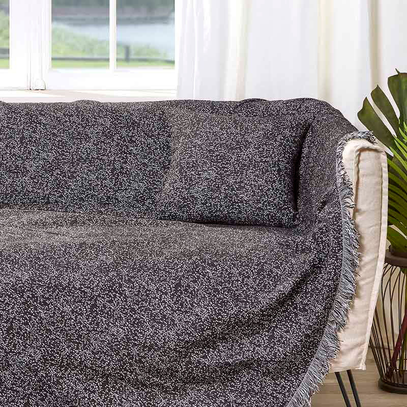 Διακοσμητική Μαξιλαροθήκη Charisma Cotton Dots / 40x40 / Anthracite