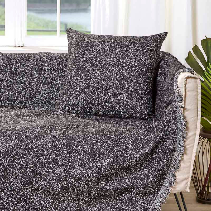 Διακοσμητική Μαξιλαροθήκη Charisma Cotton Dots / 57x57 / Anthracite