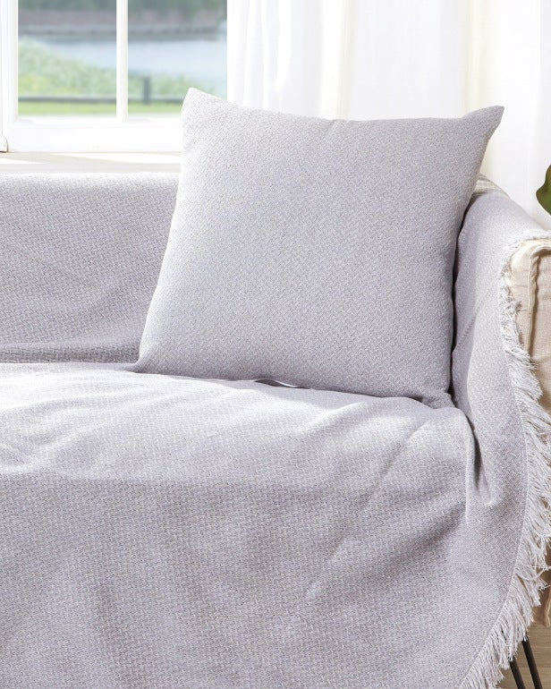 Διακοσμητική Μαξιλαροθήκη Charisma Cotton Fishbone Silver 57X57