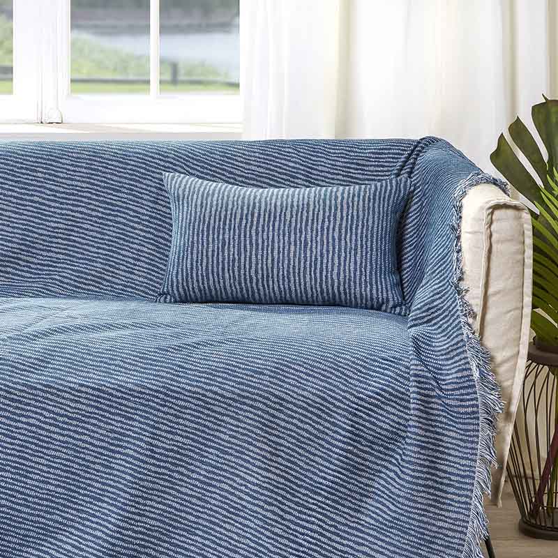Διακοσμητική Μαξιλαροθήκη Charisma Cotton Stripe Blue 30X50