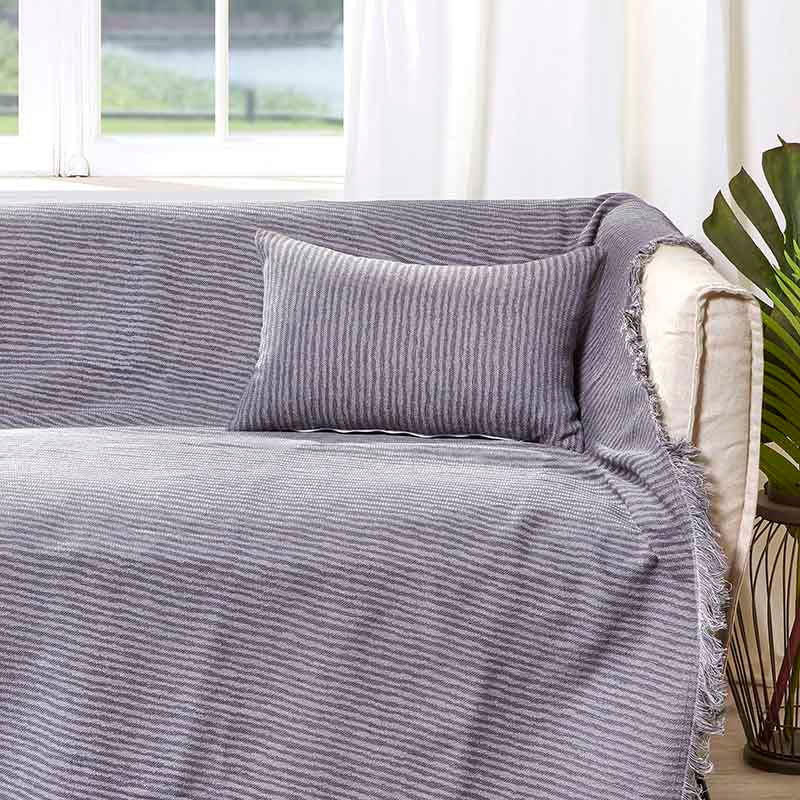 Διακοσμητική Μαξιλαροθήκη Charisma Cotton Stripe / 30x50 / Anthracite