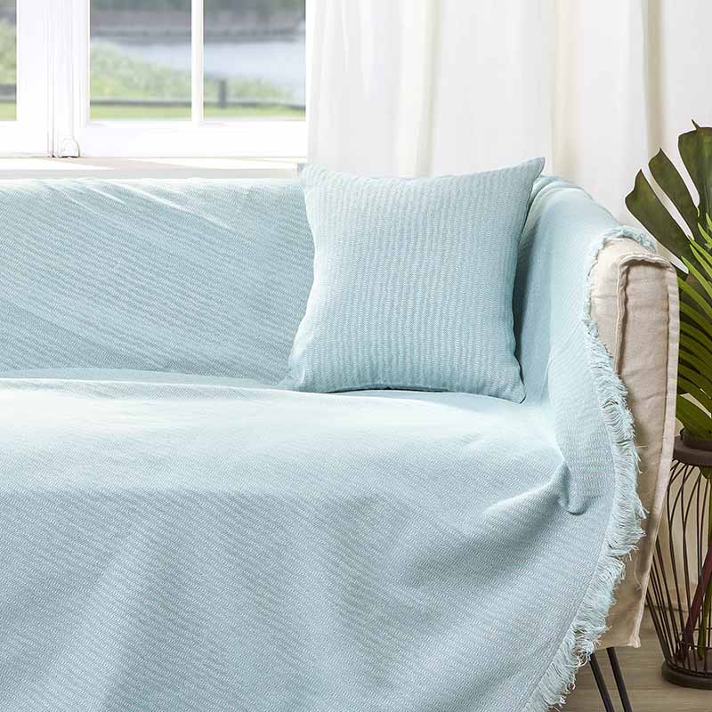 Διακοσμητική Μαξιλαροθήκη Charisma Cotton Stripe / 40x40 / Aqua