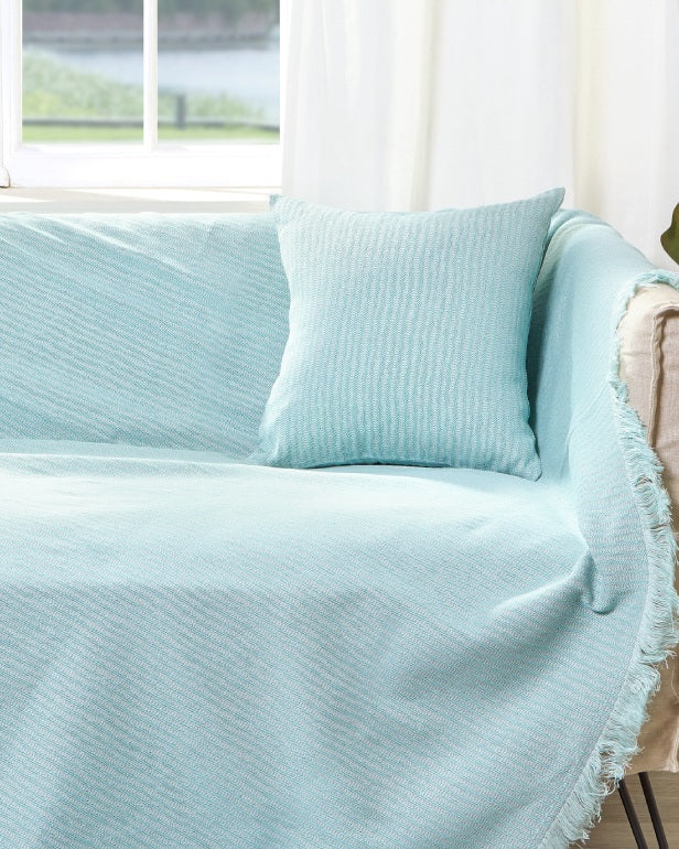 Διακοσμητική Μαξιλαροθήκη Charisma Cotton Stripe Aqua 40X40