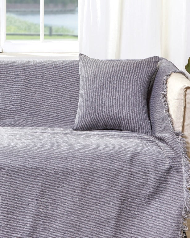 Διακοσμητική Μαξιλαροθήκη Charisma Cotton Stripe Anthracite 40X40