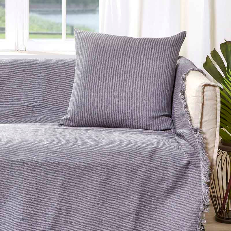 Διακοσμητική Μαξιλαροθήκη Charisma Cotton Stripe / 57x57 / Anthracite