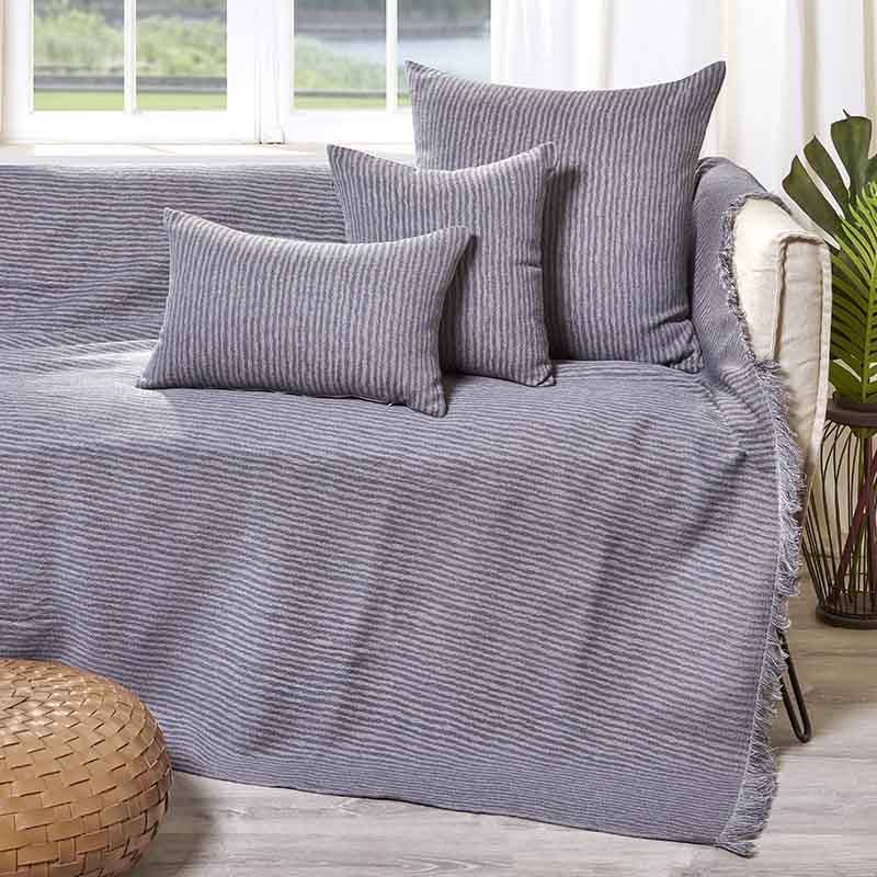 Διακοσμητική Μαξιλαροθήκη Charisma Cotton Stripe / 57x57 / Anthracite