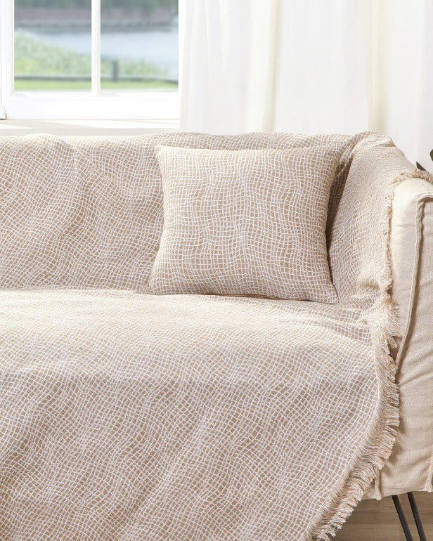 Διακοσμητική Μαξιλαροθήκη Charisma Cotton Net Beige 40X40