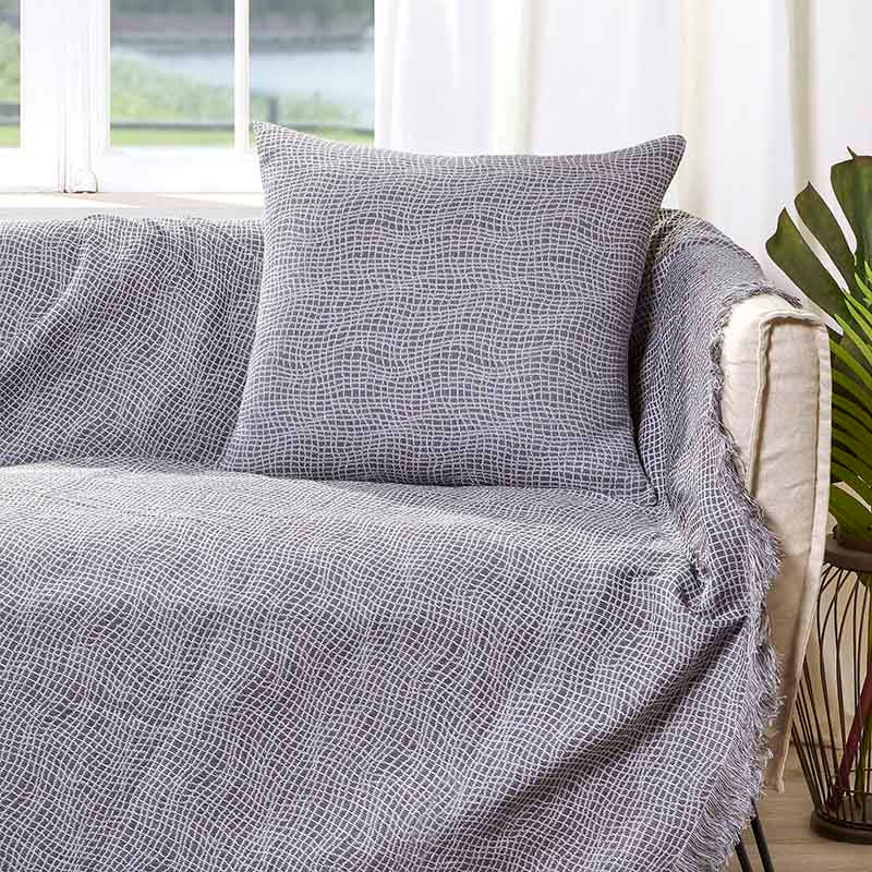 Διακοσμητική Μαξιλαροθήκη Charisma Cotton Net / 57x57 / Anthracite