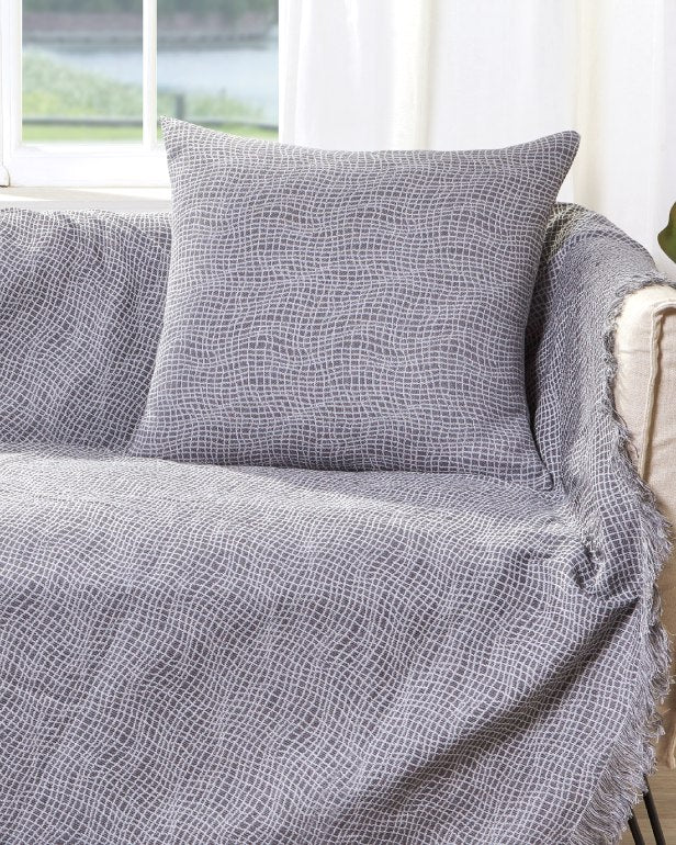 Διακοσμητική Μαξιλαροθήκη Charisma Cotton Net Anthracite 57X57