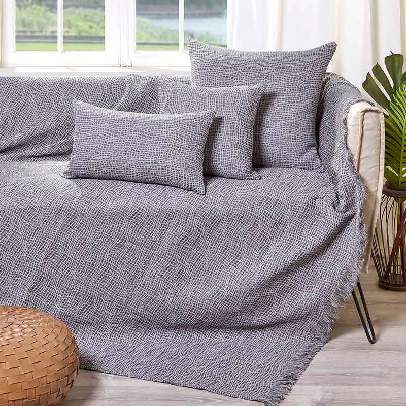 Διακοσμητική Μαξιλαροθήκη Charisma Cotton Net / 57x57 / Anthracite