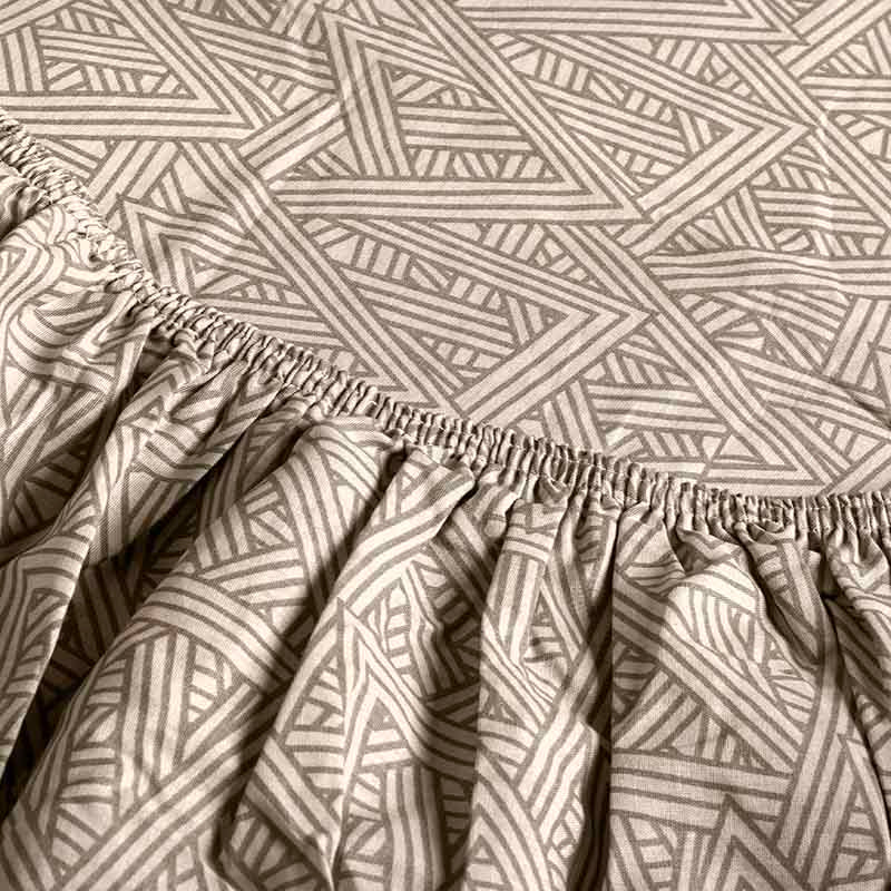 Σετ Σεντόνια με Λάστιχο Cannon Cotton Fresh Printed 160x200+33 / Taupe