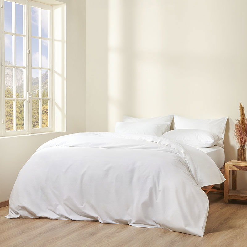 Σετ Σεντόνια με Λάστιχο Cannon Cotton Fresh Solid 160x200+33 / White