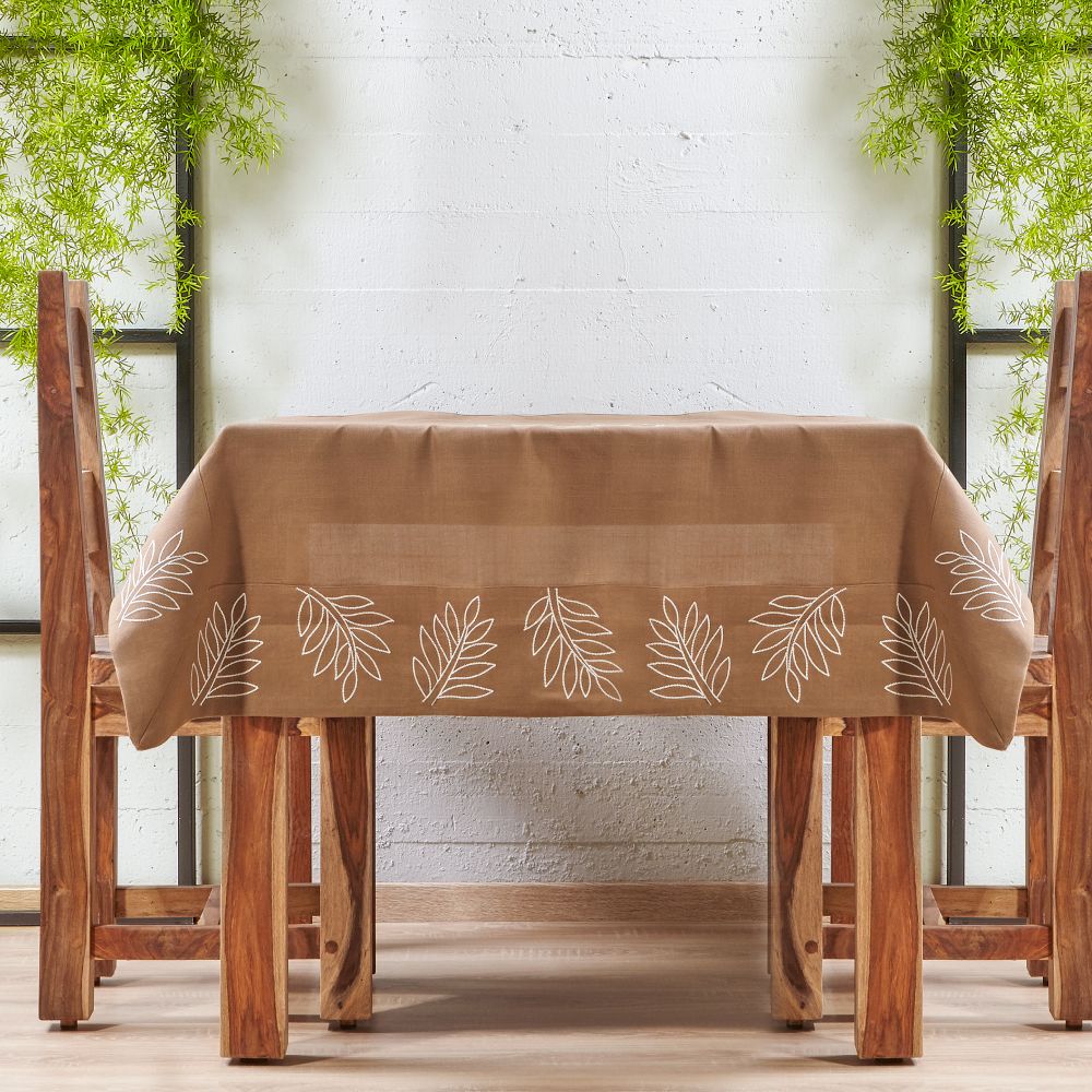 Τετράγωνο Τραπεζομάντηλο Αιγαίον Leaf 2102 140X140 / brown