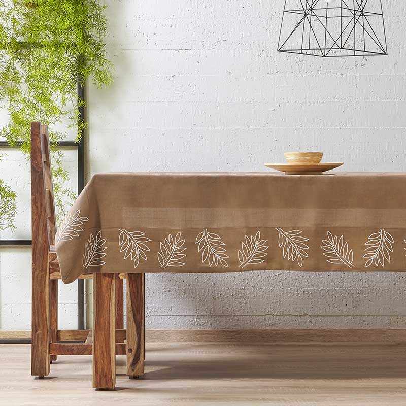 Τετράγωνο Τραπεζομάντηλο Αιγαίον Leaf 2102 140X180 Mocca