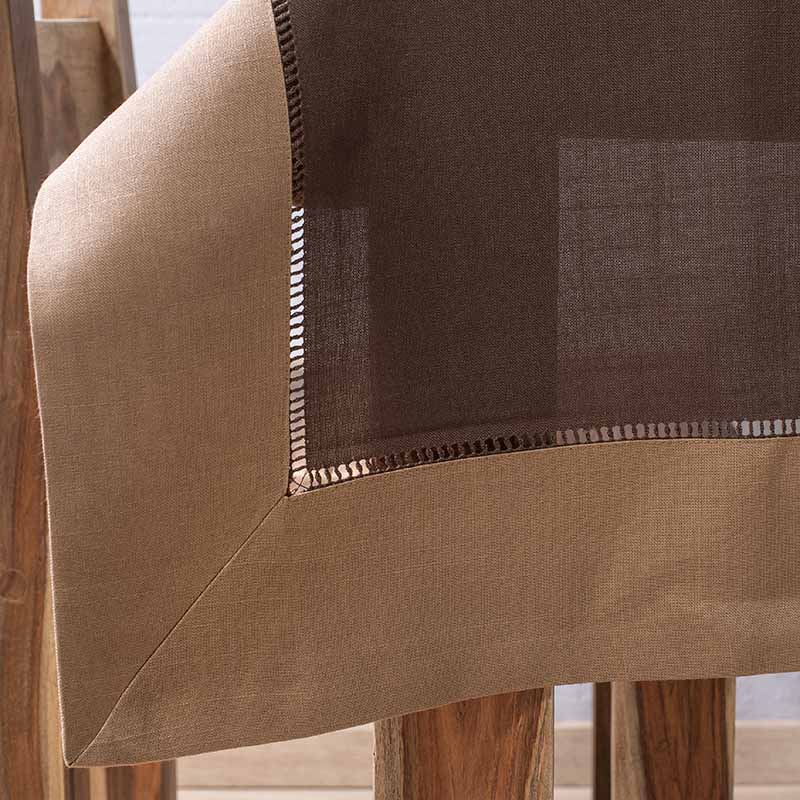 Τραπεζομάντηλο "The Κέντημα Project" Αιγαίον Frame 2742 140X140 / brown