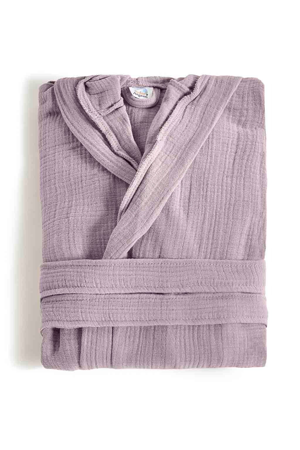 Μπουρνούζι με Κουκούλα Αιγαίον Super Soft L-XL Burgundy-1