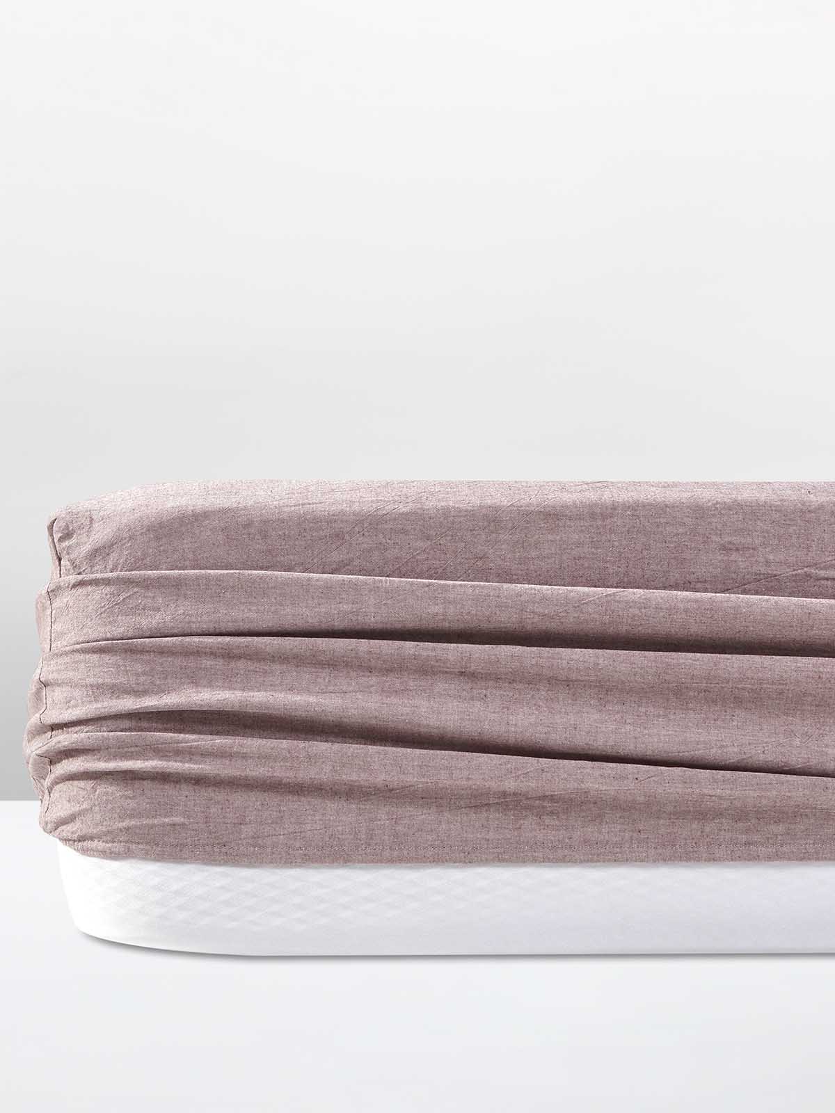 Σεντόνι Αιγαίον Non Iron με λάστιχο 160X200+40 / Earthy Red