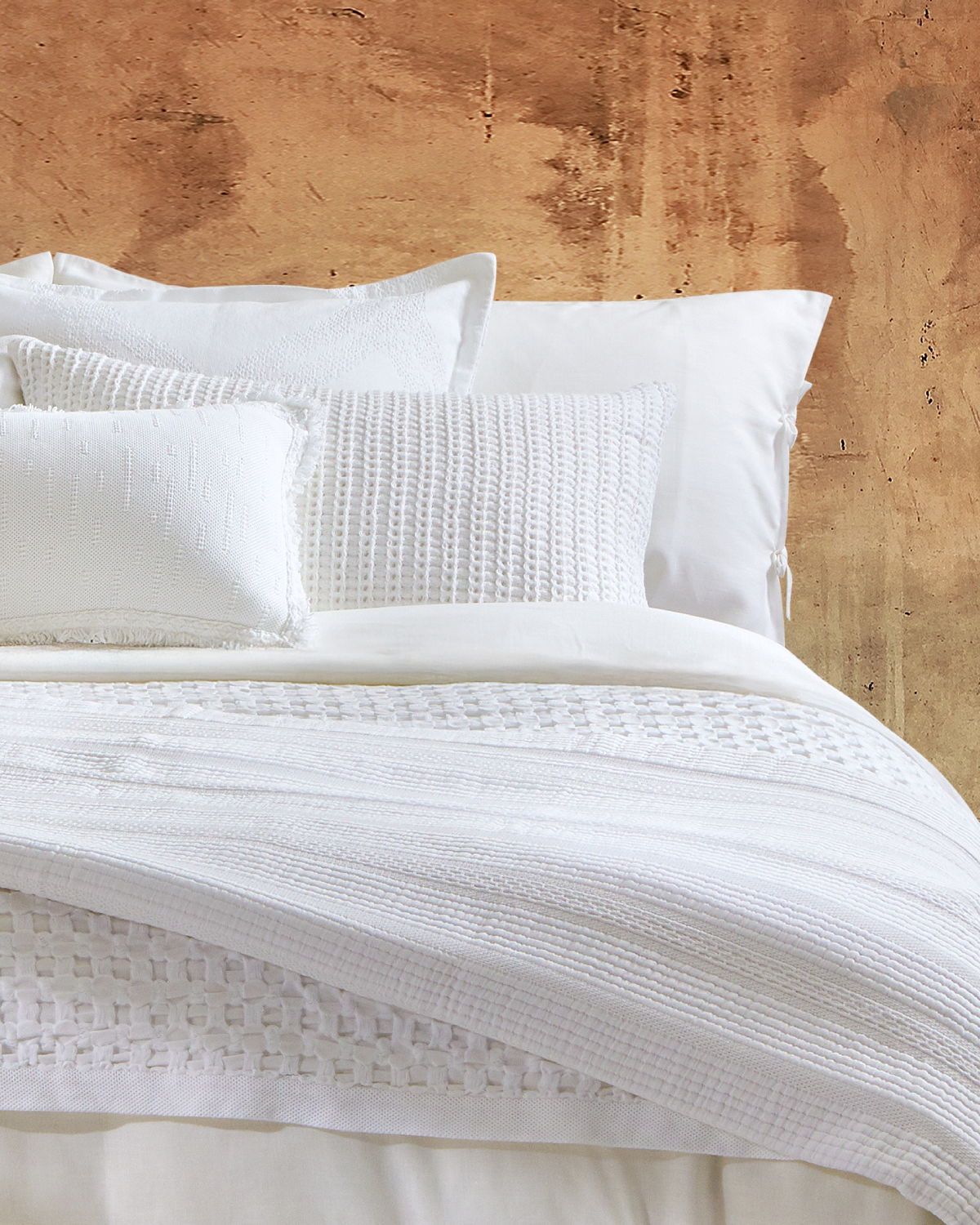 Διακοσμητική Μαξιλαροθήκη Cinnamons Heritage 1946 Waffle 60X60 / White