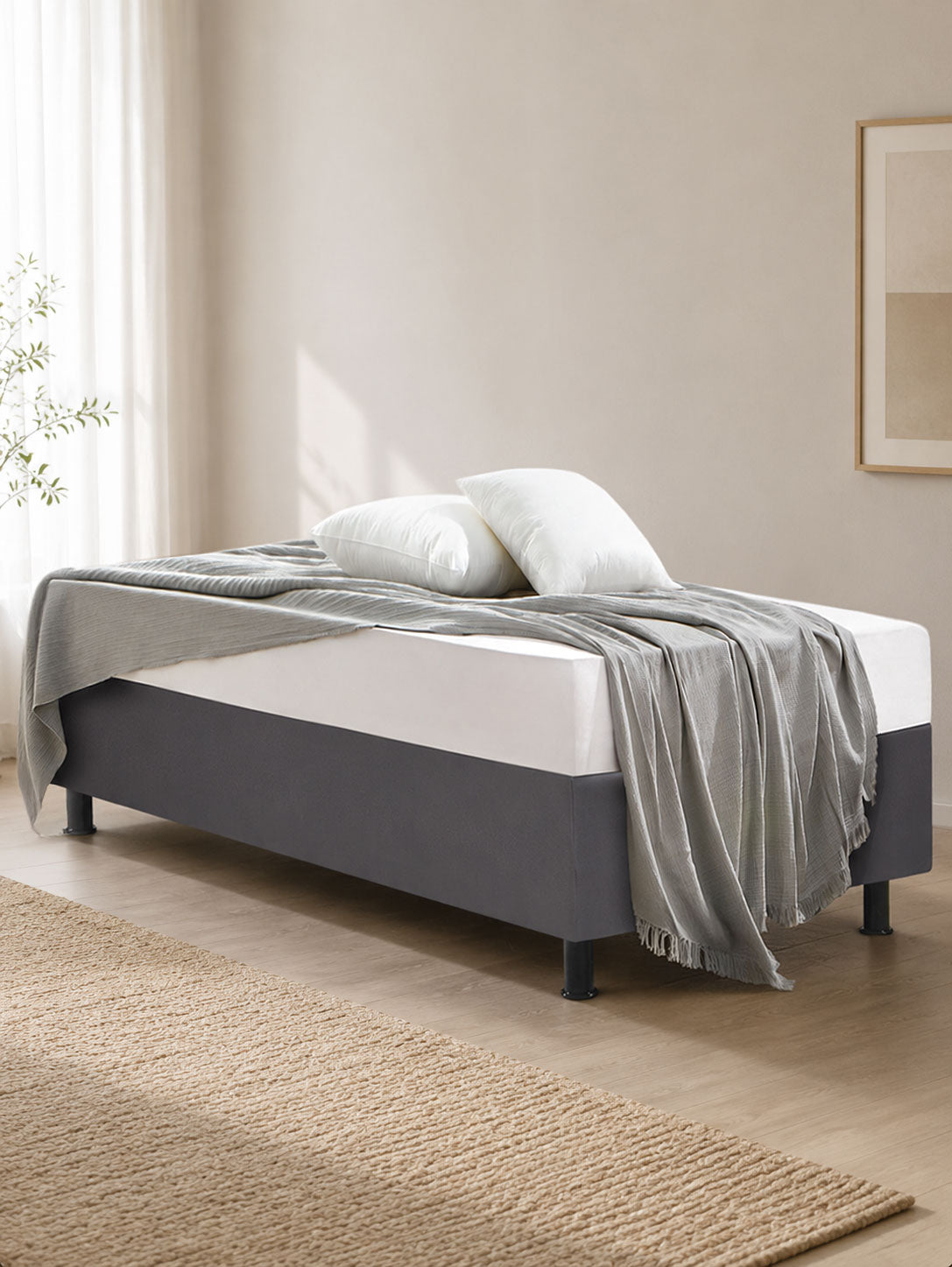 Κρεβάτι NINA Storage Box Immitation Leather 110X200 Light Grey