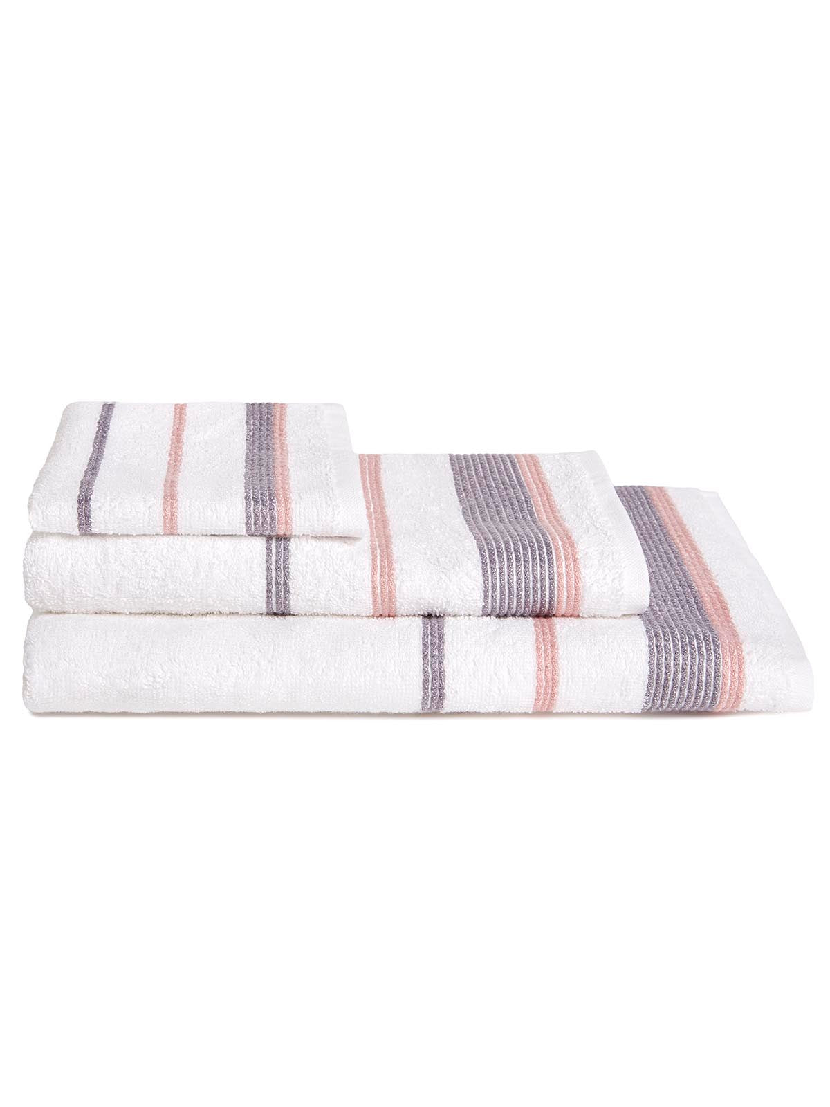 Σετ Πετσέτες Μπάνιου 3τμχ. Homelovers Organic 30X30+50X80+70X130 / White Pink