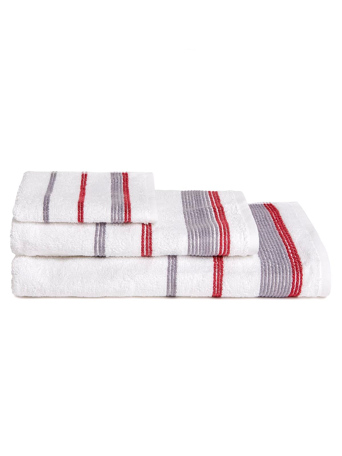 Σετ Πετσέτες Μπάνιου 3τμχ. Homelovers Organic 30X30+50X80+70X130 / White Bordeaux