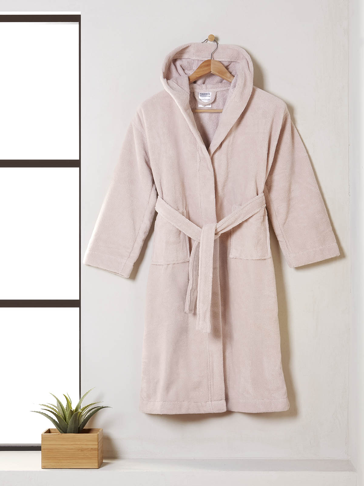 Cannon Μπουρνούζι με Κουκούλα L-XL Powder Pink