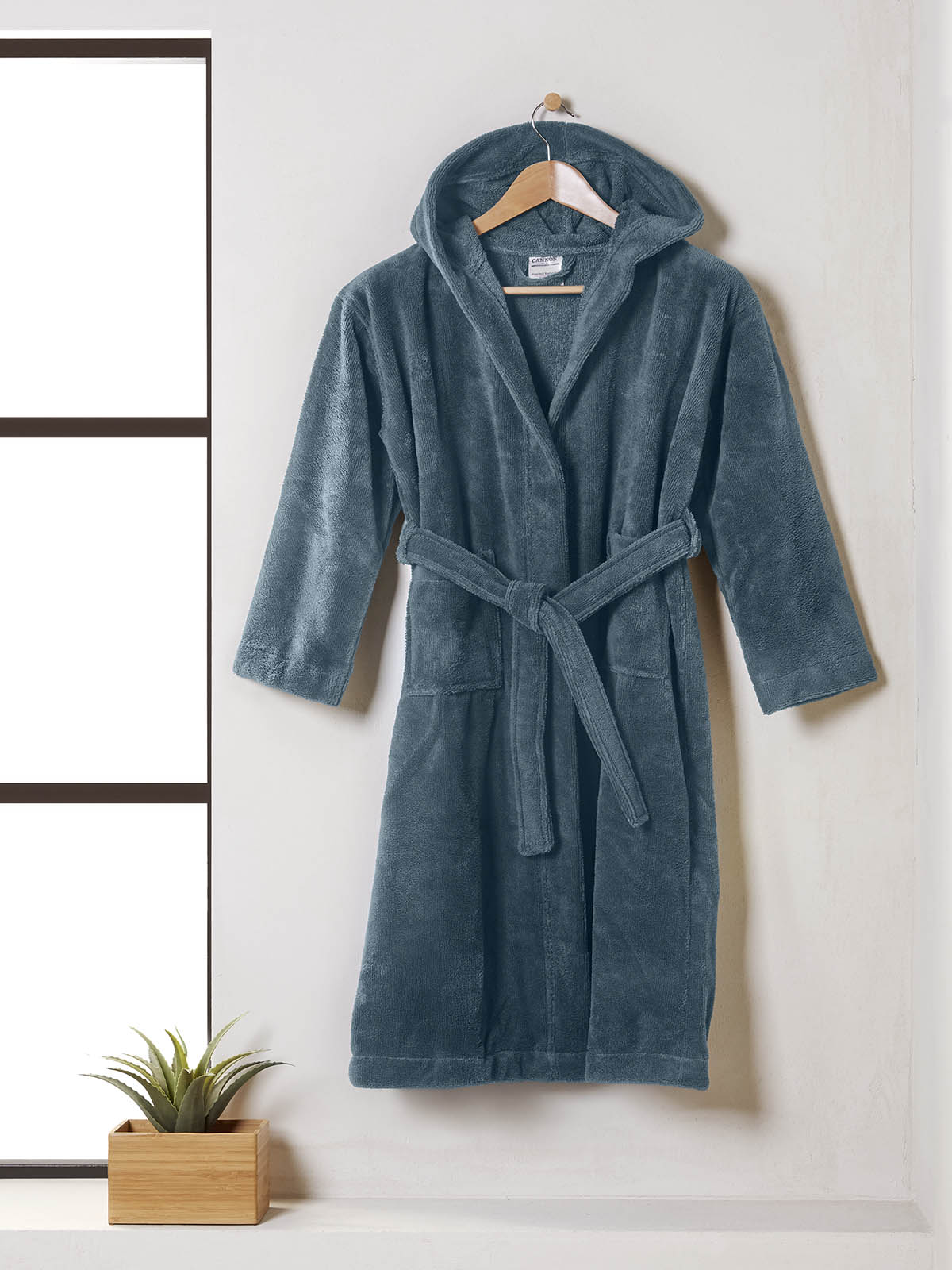 Cannon Μπουρνούζι με Κουκούλα L-XL Dark Petrol