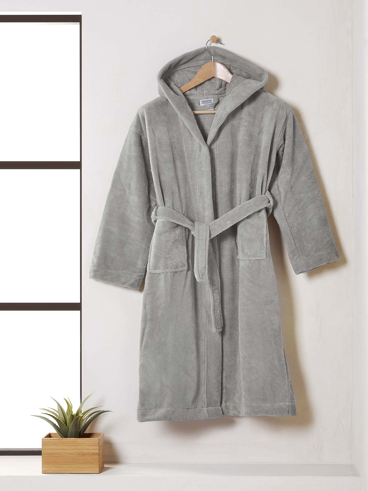 Cannon Μπουρνούζι με Κουκούλα L-XL Grey