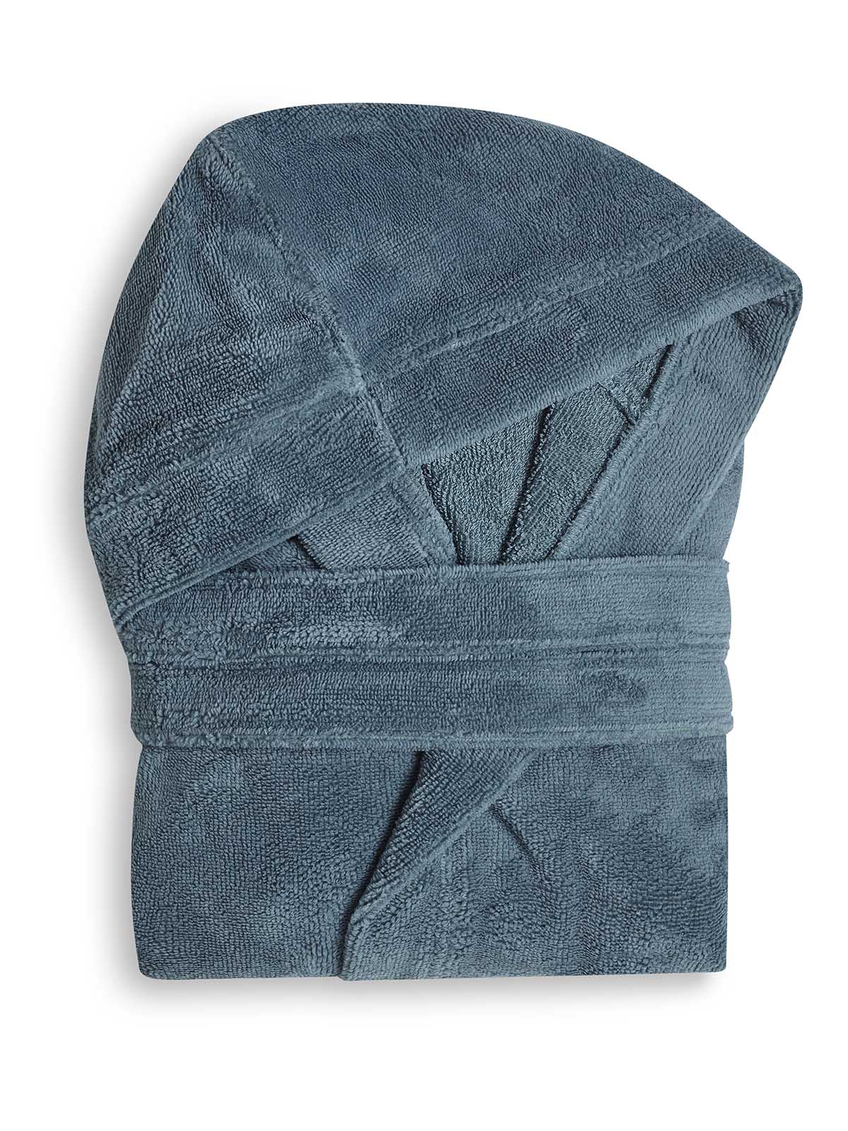 Cannon Μπουρνούζι με Κουκούλα S-M Dark Petrol