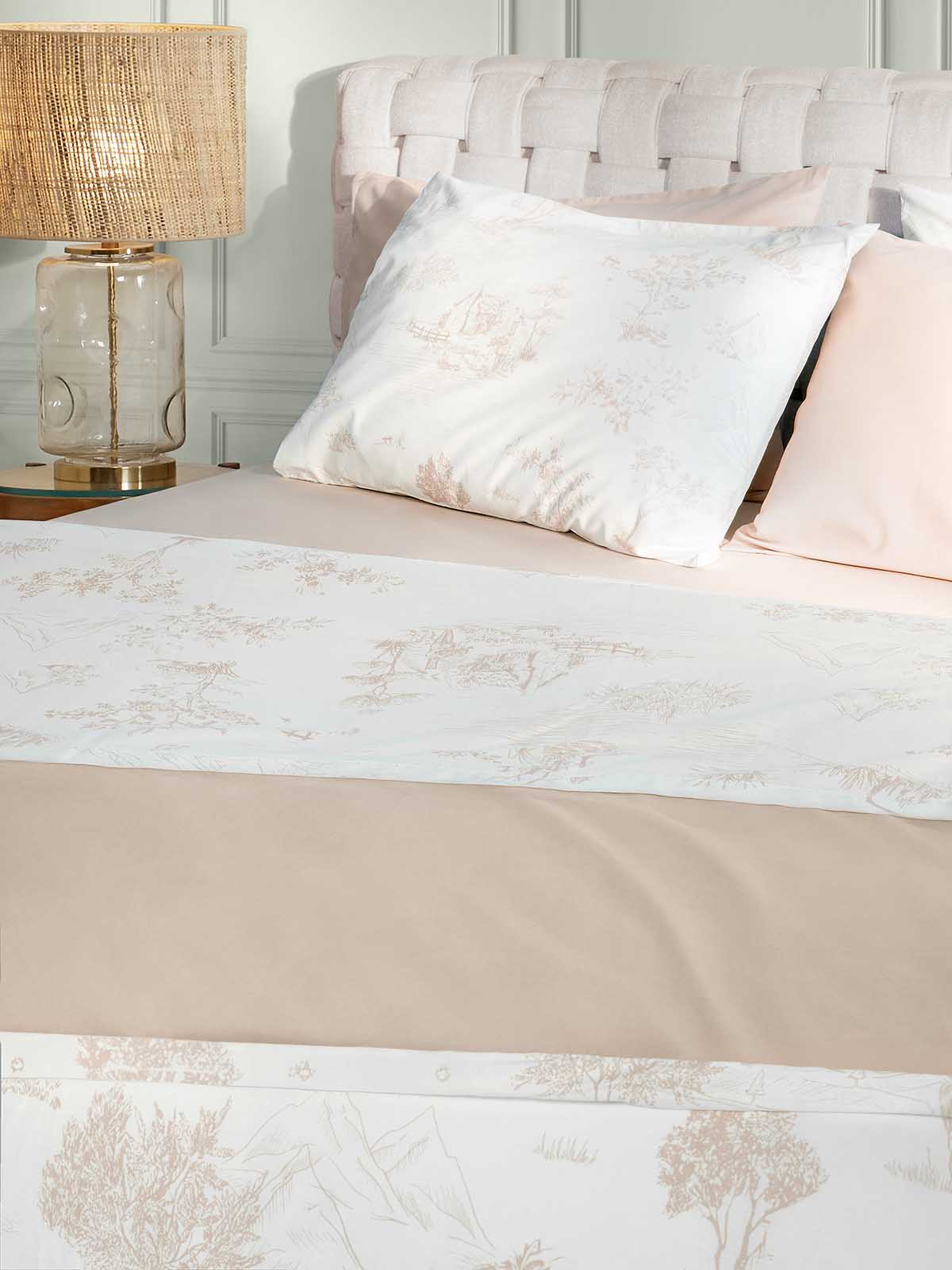 Σετ Παπλωματοθήκη ΑΙΓΑΙΟΝ Paradise Landscape 100% Βαμβάκι 230X250 Landscape-Beige