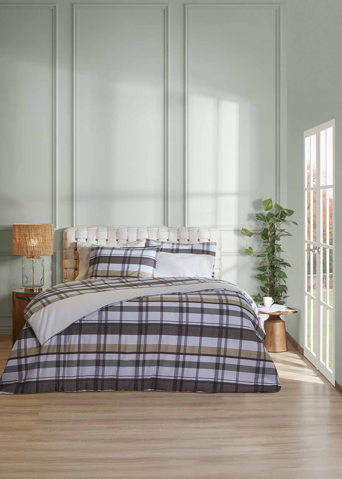 Σετ Σεντόνια ΑΙΓΑΙΟΝ Paradise Plaid Classic 100% Βαμβάκι 160X200+35 Plaid-Brown