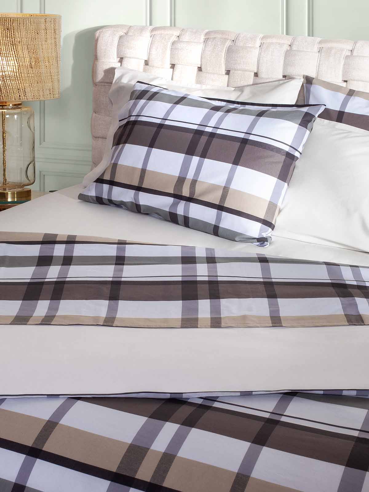 Σετ Παπλωματοθήκη ΑΙΓΑΙΟΝ Paradise Plaid 100% Βαμβάκι 230X250 Plaid-Brown