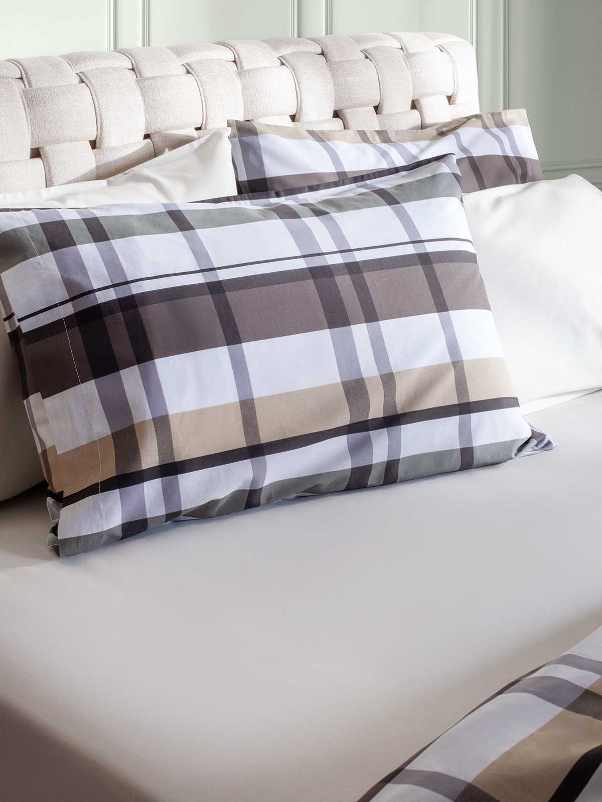 Σετ Παπλωματοθήκη ΑΙΓΑΙΟΝ Paradise Plaid 100% Βαμβάκι 230X250 Plaid-Brown