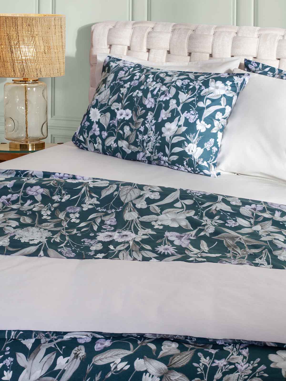 Σετ Παπλωματοθήκη ΑΙΓΑΙΟΝ Paradise Floral 100% Βαμβάκι 170X250 Floral-Blue-Green